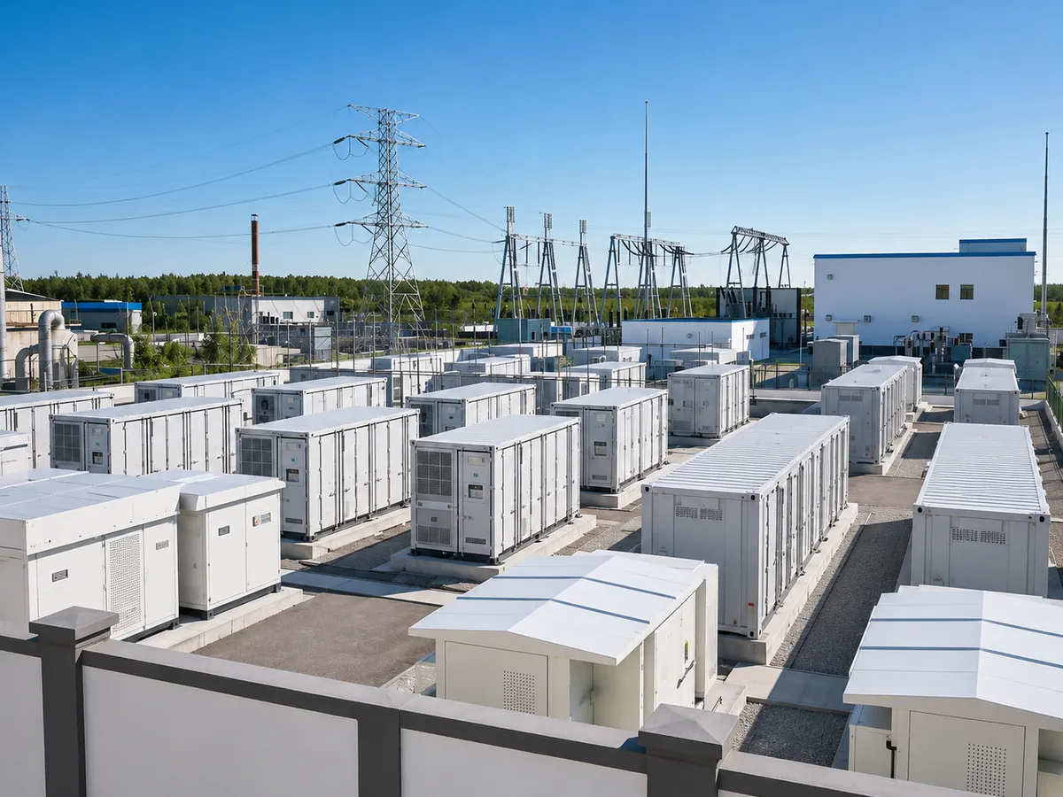 Planta de almacenamiento junto a subestación